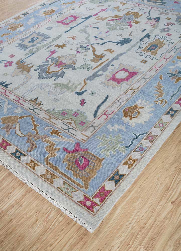 cyanna gold wool hand knotted Rug - FoldShot