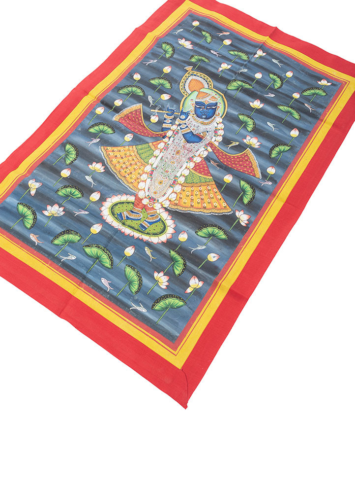 pichwai blue cotton cloth art work WALL ART & TAPESTRY - FoldShot pichwai blue cotton cloth art work WALL ART & TAPESTRY - FoldShot