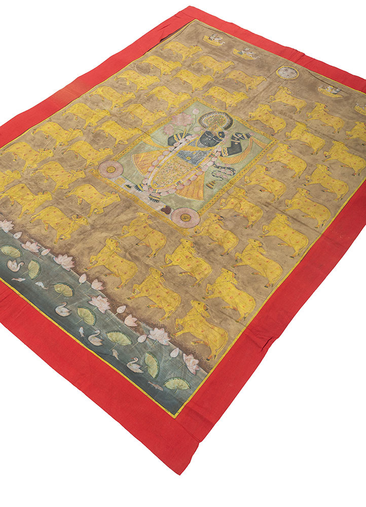 pichwai gold cotton cloth art work WALL ART & TAPESTRY - FoldShot