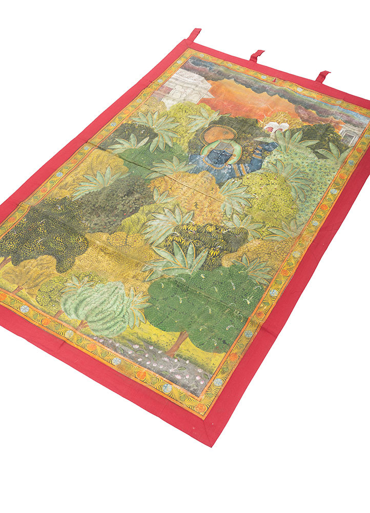 pichwai green cotton cloth art work WALL ART & TAPESTRY - FoldShot pichwai green cotton cloth art work WALL ART & TAPESTRY - FoldShot