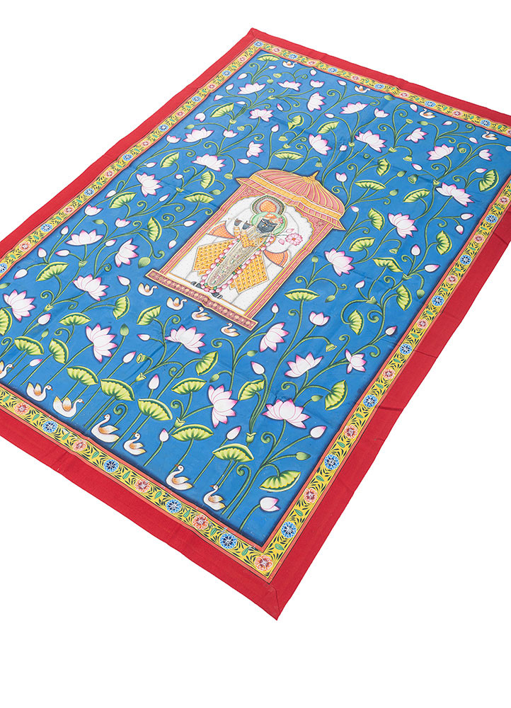 pichwai blue cotton cloth art work WALL ART & TAPESTRY - FoldShot pichwai blue cotton cloth art work WALL ART & TAPESTRY - FoldShot