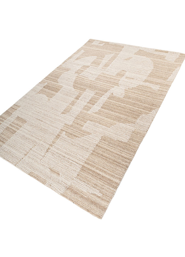 white noise beige and brown wool hand tufted Rug - FoldShot white noise beige and brown wool hand tufted Rug - FoldShot