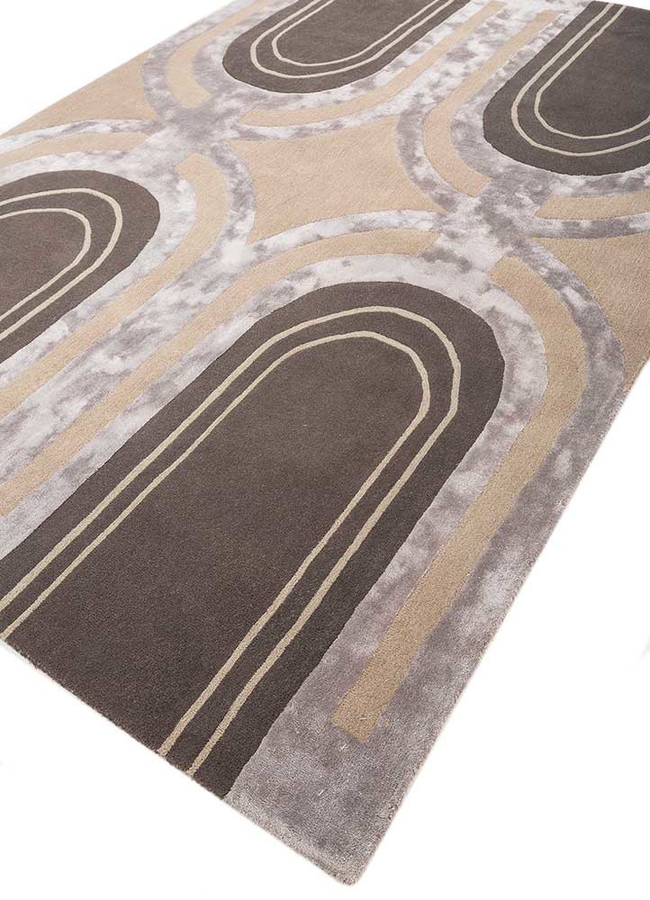 acar grey and black wool and viscose hand tufted Rug - FoldShot