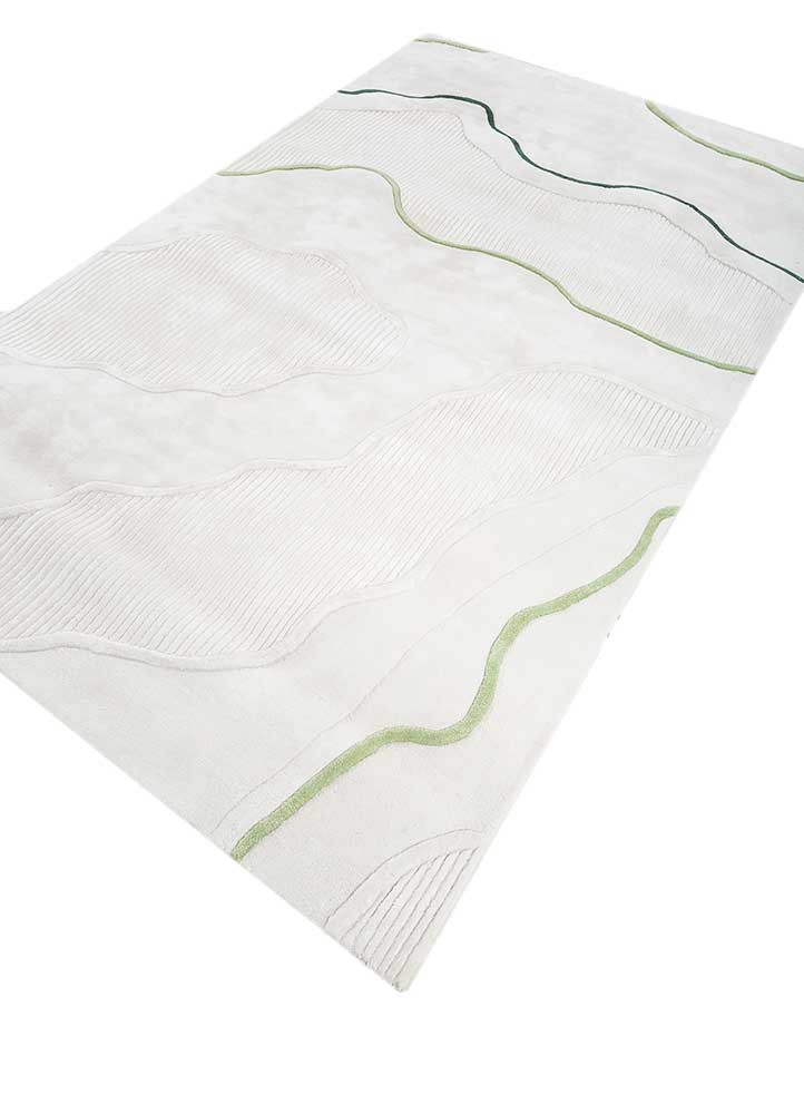 white noise ivory wool and viscose hand tufted Rug - FoldShot white noise ivory wool and viscose hand tufted Rug - FoldShot