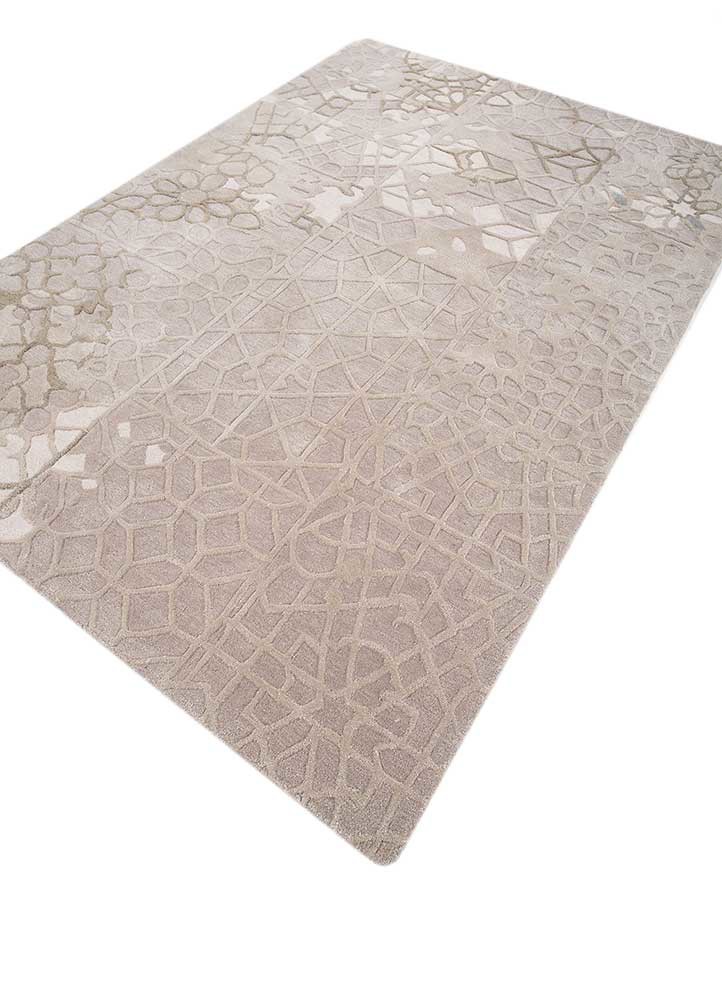 mythos ivory wool and viscose hand tufted Rug - FoldShot