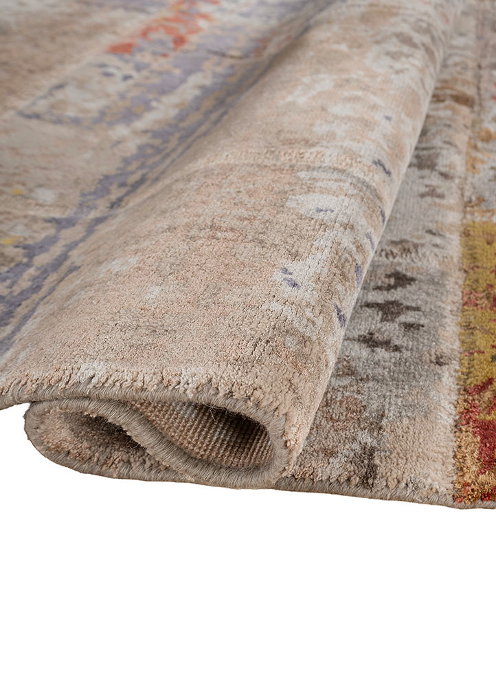 provenance blue wool and bamboo silk hand knotted Rug - FoldShot provenance blue wool and bamboo silk hand knotted Rug - FoldShot