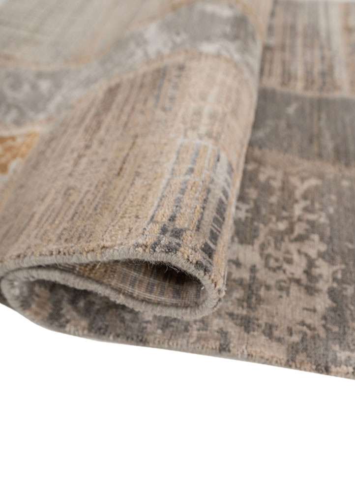 provenance grey and black wool and bamboo silk hand knotted Rug - FoldShot provenance grey and black wool and bamboo silk hand knotted Rug - FoldShot