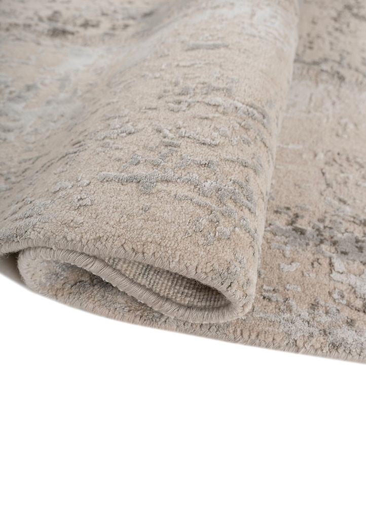 provenance ivory wool and bamboo silk hand knotted Rug - FoldShot provenance ivory wool and bamboo silk hand knotted Rug - FoldShot