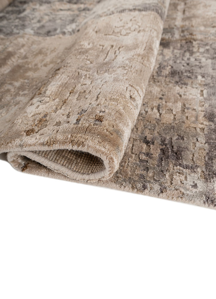 provenance ivory wool and bamboo silk hand knotted Rug - FoldShot provenance ivory wool and bamboo silk hand knotted Rug - FoldShot