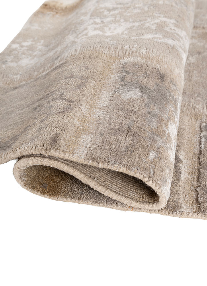 provenance grey and black wool and bamboo silk hand knotted Rug - FoldShot provenance grey and black wool and bamboo silk hand knotted Rug - FoldShot