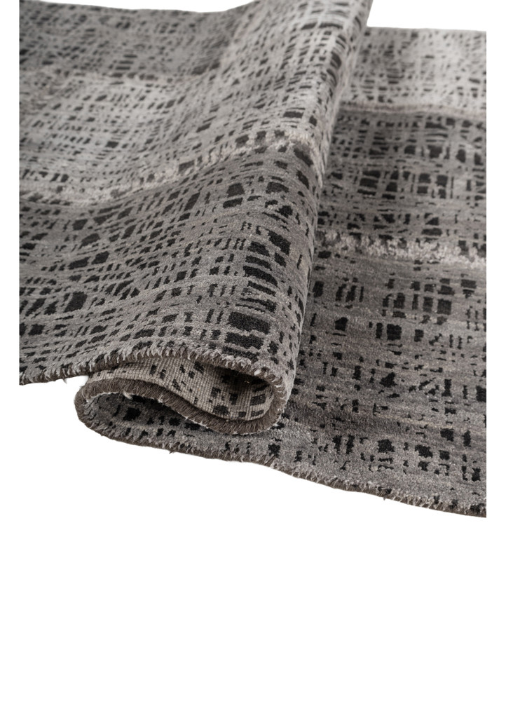 aprezo blue wool and bamboo silk hand knotted Rug - FoldShot aprezo blue wool and bamboo silk hand knotted Rug - FoldShot