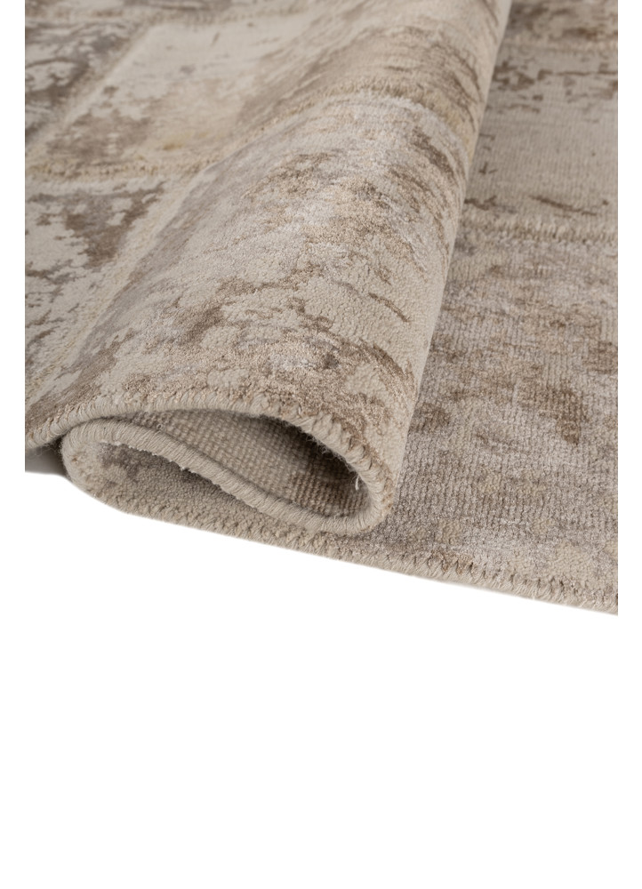 provenance ivory wool and bamboo silk hand knotted Rug - FoldShot provenance ivory wool and bamboo silk hand knotted Rug - FoldShot