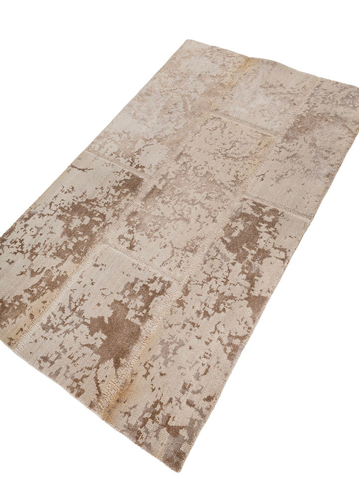 provenance ivory wool and bamboo silk hand knotted Rug - FoldShot