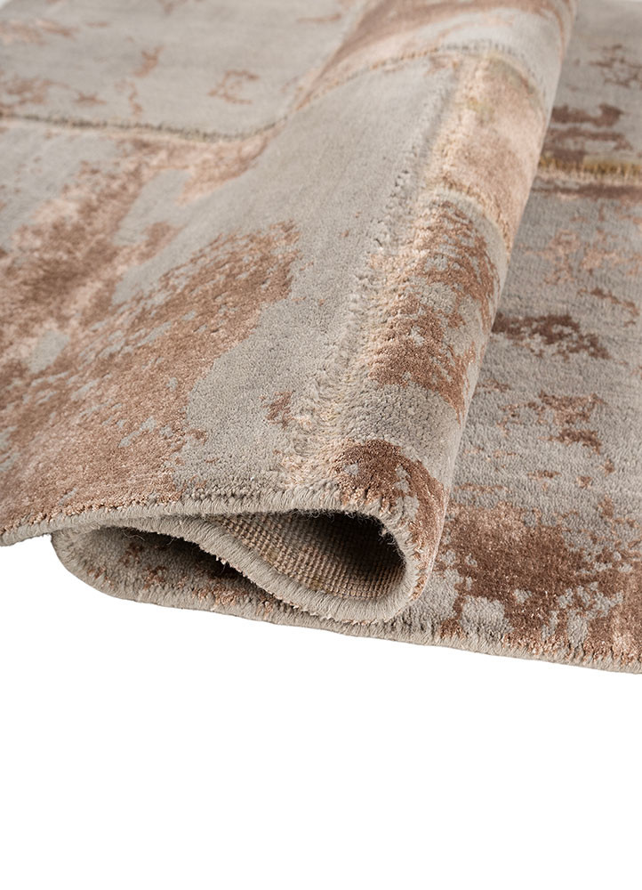 provenance grey and black wool and bamboo silk hand knotted Rug - FoldShot provenance grey and black wool and bamboo silk hand knotted Rug - FoldShot