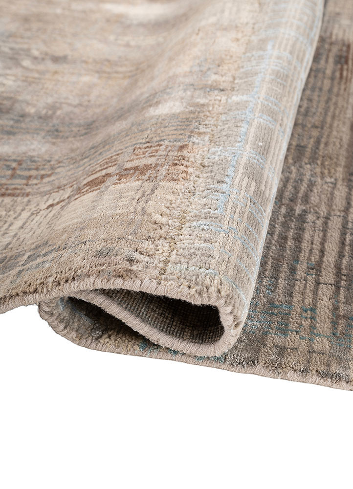 provenance ivory wool and bamboo silk hand knotted Rug - FoldShot provenance ivory wool and bamboo silk hand knotted Rug - FoldShot