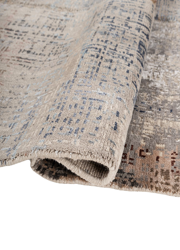 provenance grey and black wool and bamboo silk hand knotted Rug - FoldShot provenance grey and black wool and bamboo silk hand knotted Rug - FoldShot