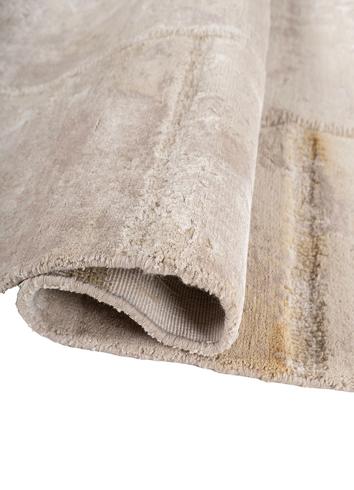 provenance ivory wool and bamboo silk hand knotted Rug - FoldShot