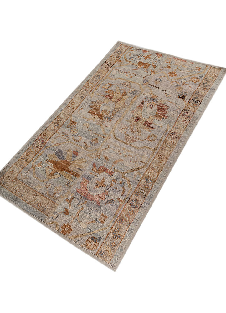 provenance blue wool hand knotted Rug - FoldShot