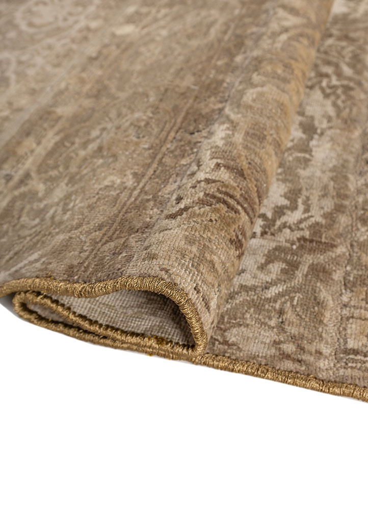 provenance gold wool and silk hand knotted Rug - FoldShot provenance gold wool and silk hand knotted Rug - FoldShot