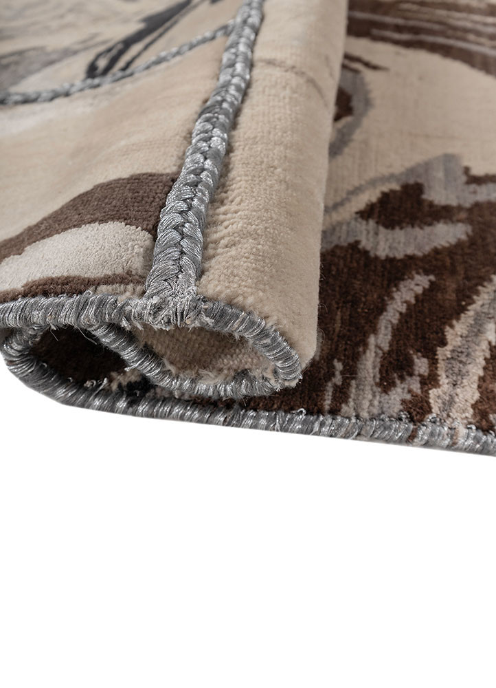 provenance gold wool and silk hand knotted Rug - FoldShot provenance gold wool and silk hand knotted Rug - FoldShot