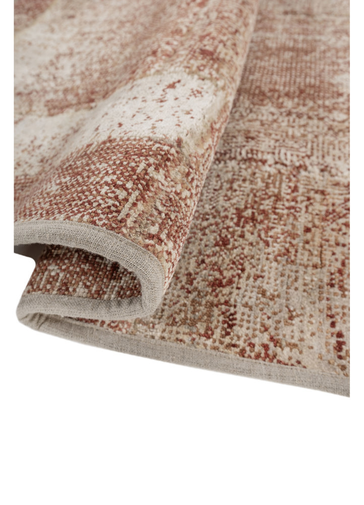 provenance red and orange wool and silk hand knotted Rug - FoldShot provenance red and orange wool and silk hand knotted Rug - FoldShot