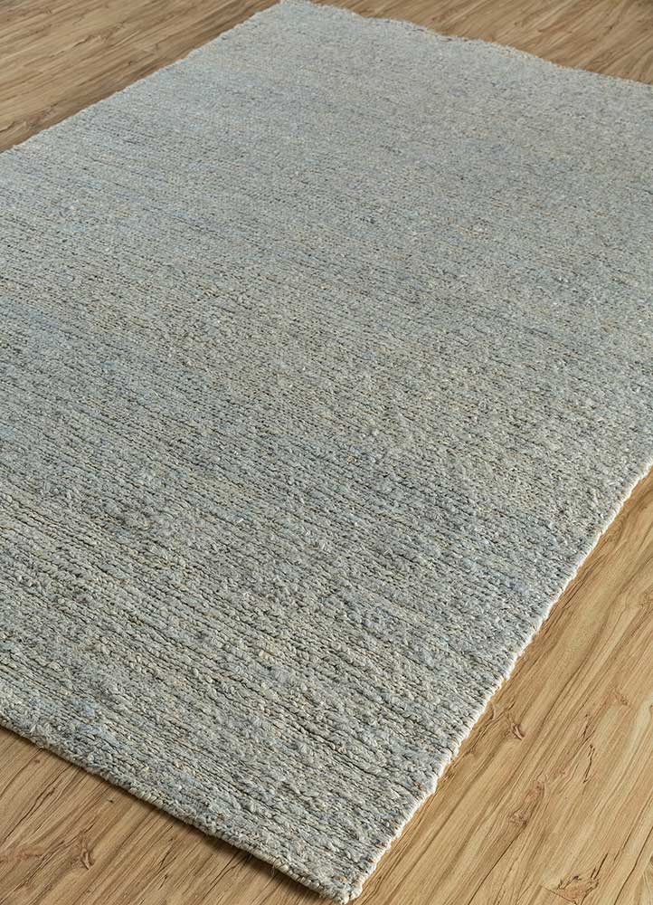 hula blue jute and hemp hand knotted Rug - FoldShot