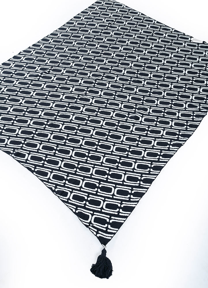 bespoke sile grey and black polyester hand loom Home Textile - FoldShot