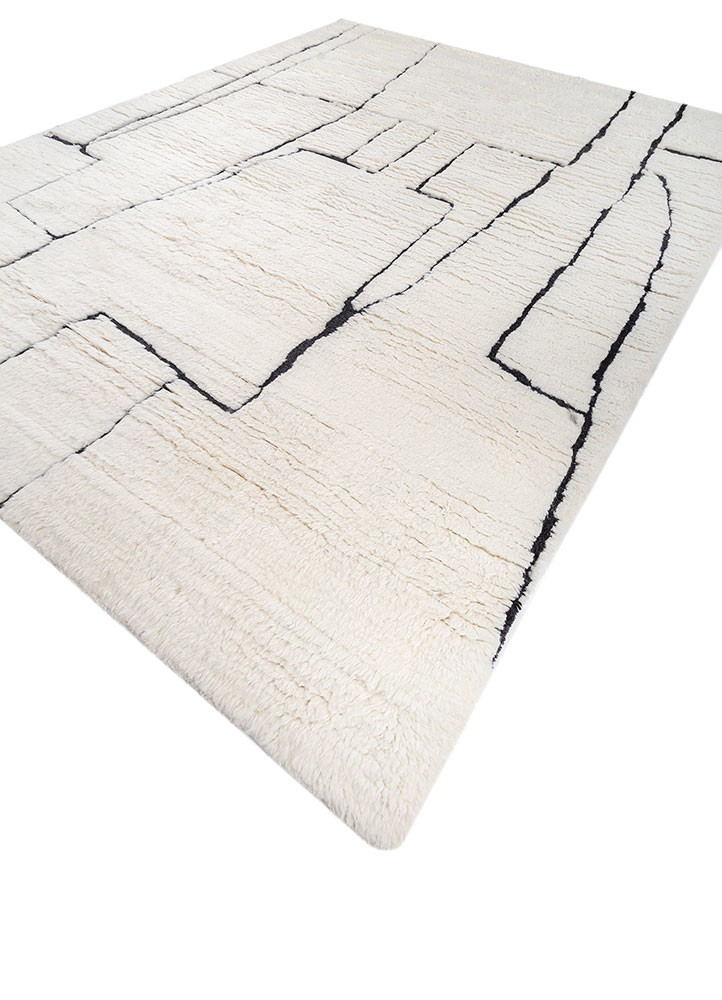 zuri ivory wool hand knotted Rug - FoldShot