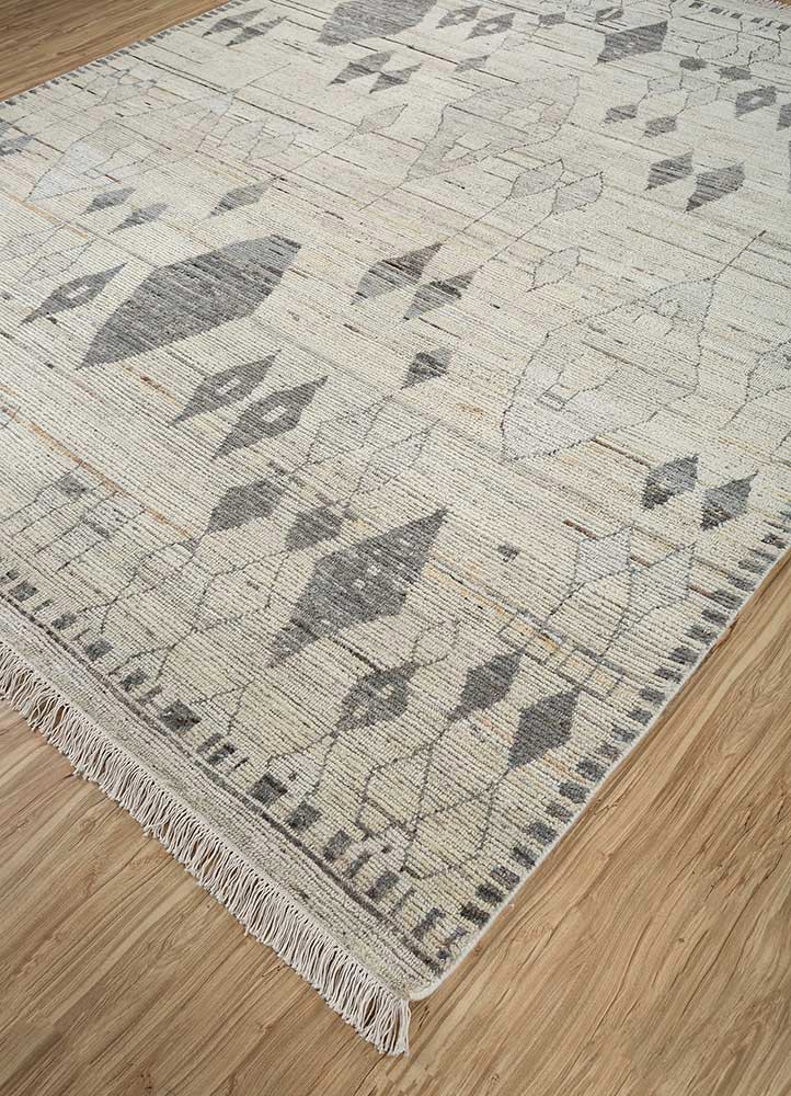manifest ivory afghan wool hand knotted Rug - FoldShot