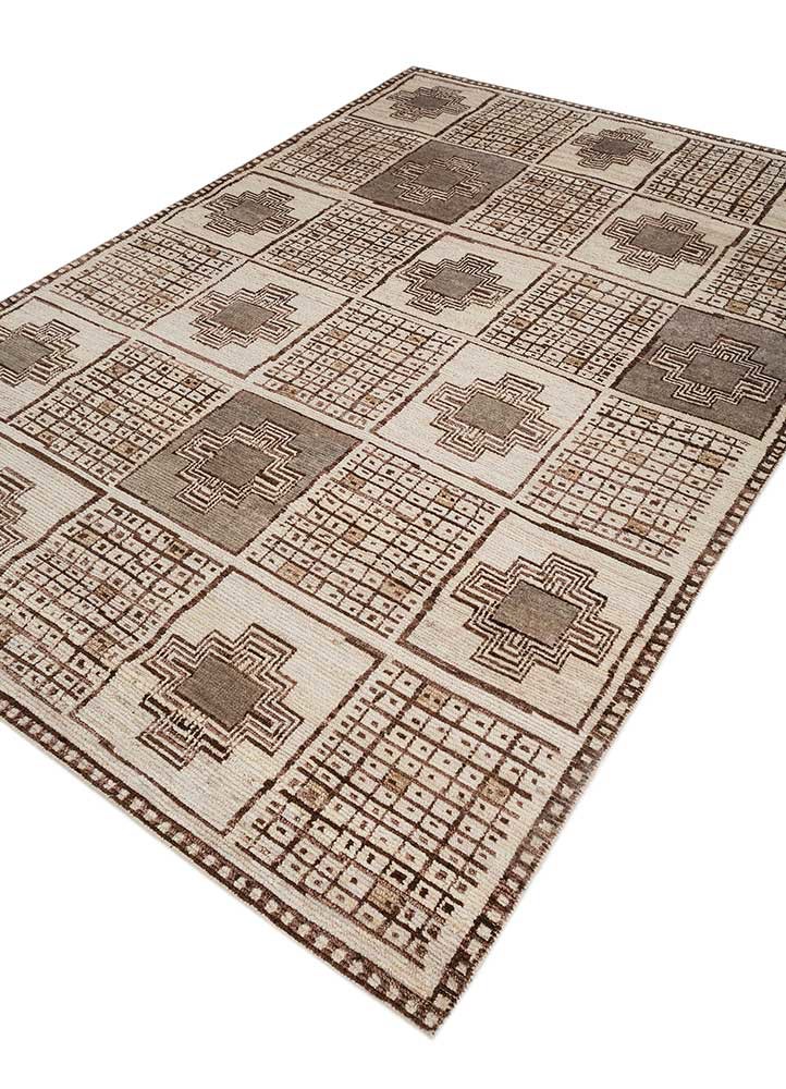 manifest gold afghan wool hand knotted Rug - FoldShot