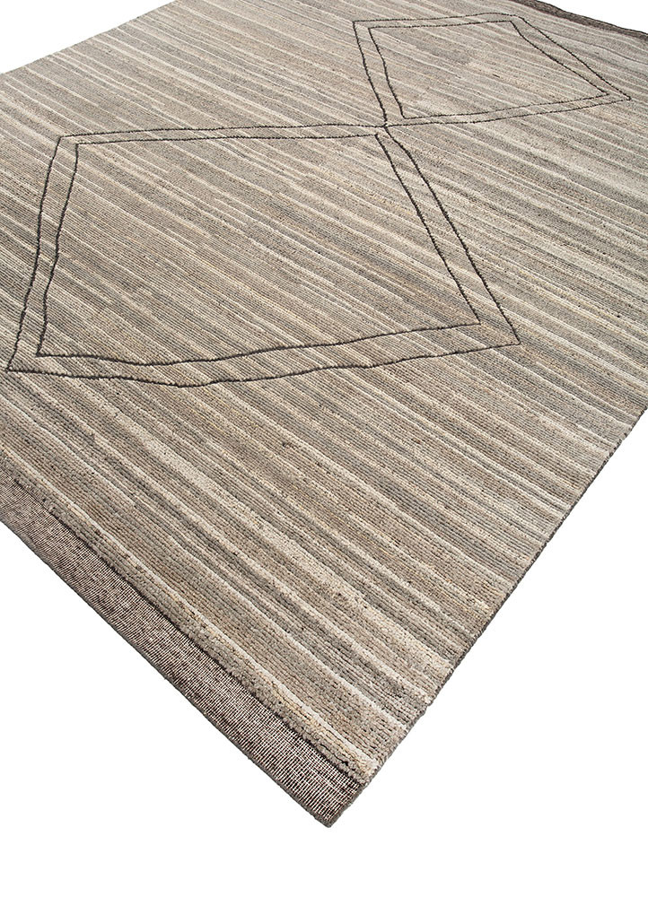 manifest beige and brown afghan wool hand knotted Rug - FoldShot