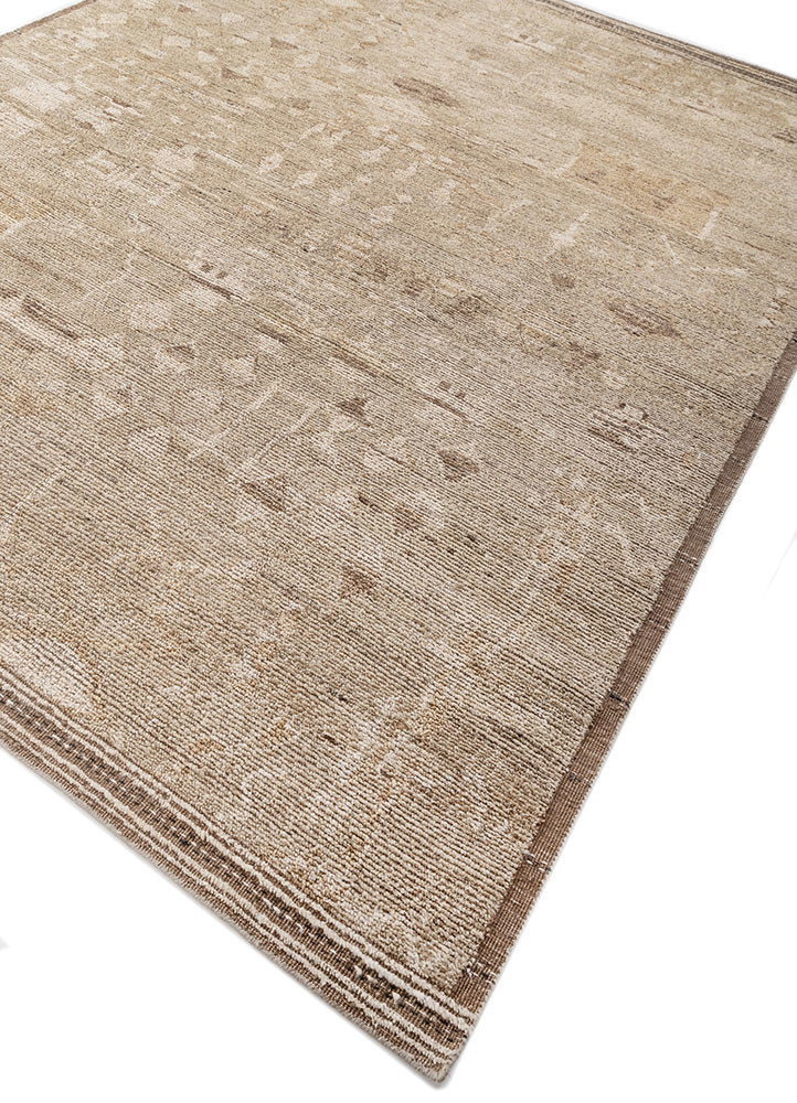 manifest beige and brown afghan wool hand knotted Rug - FoldShot manifest beige and brown afghan wool hand knotted Rug - FoldShot