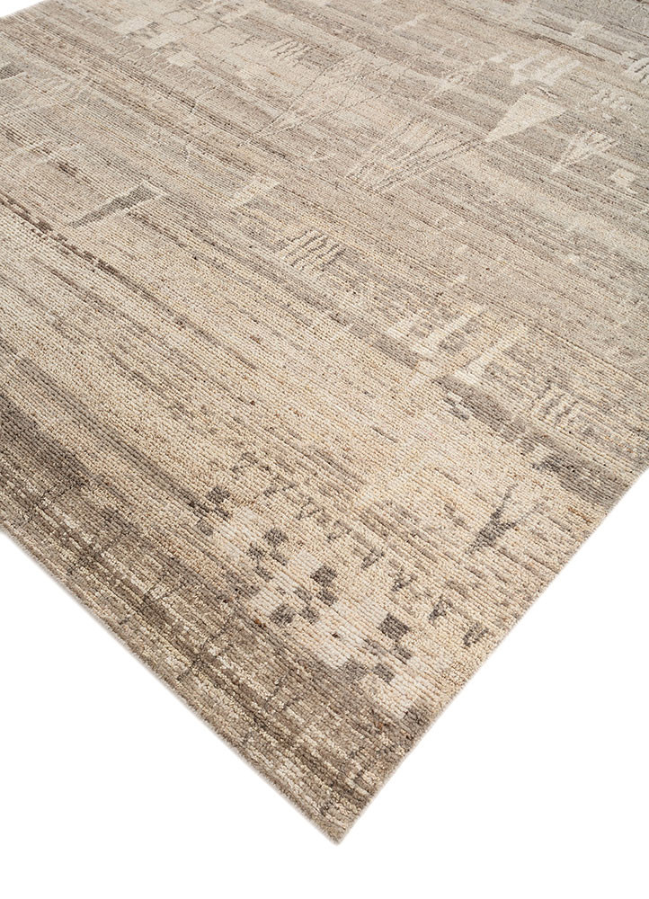 manifest beige and brown wool hand knotted Rug - FoldShot manifest beige and brown wool hand knotted Rug - FoldShot