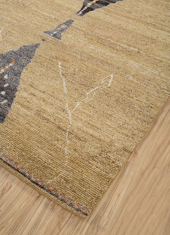 manifest gold afghan wool hand knotted Rug - FoldShot manifest gold afghan wool hand knotted Rug - FoldShot