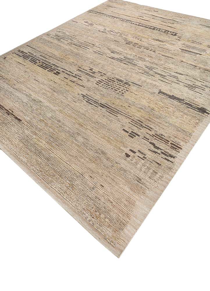 blythe grey and black afghan wool hand knotted Rug - FoldShot