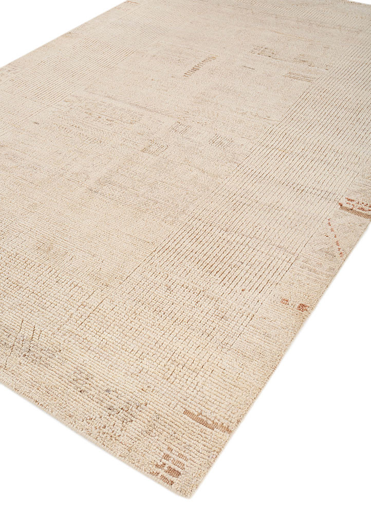 manifest ivory afghan wool hand knotted Rug - FoldShot