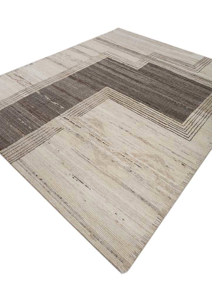 manifest ivory afghan wool hand knotted Rug - FoldShot