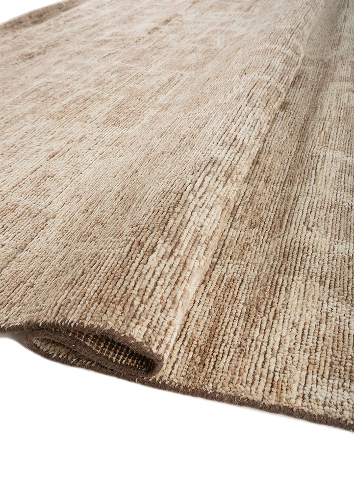 manifest beige and brown wool hand knotted Rug - FoldShot