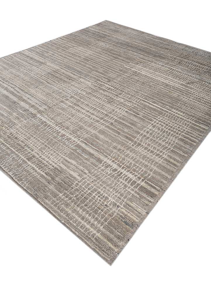 manifest beige and brown afghan wool hand knotted Rug - FoldShot