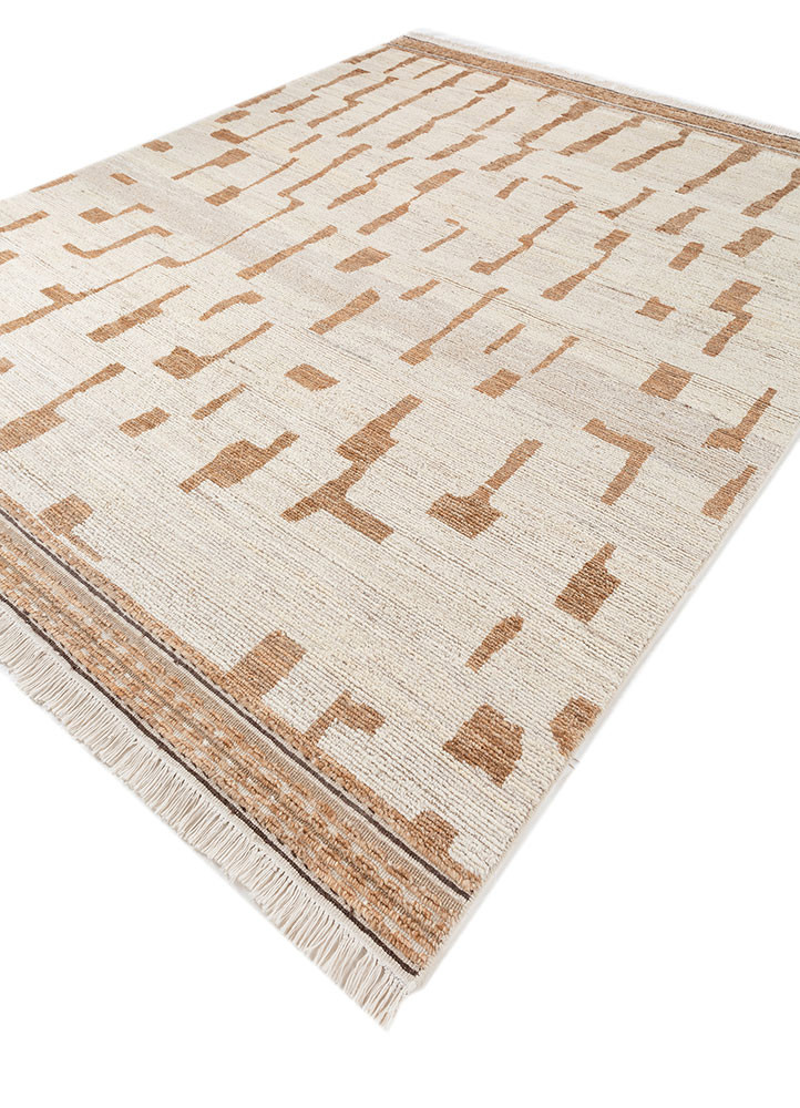 manifest ivory afghan wool hand knotted Rug - FoldShot