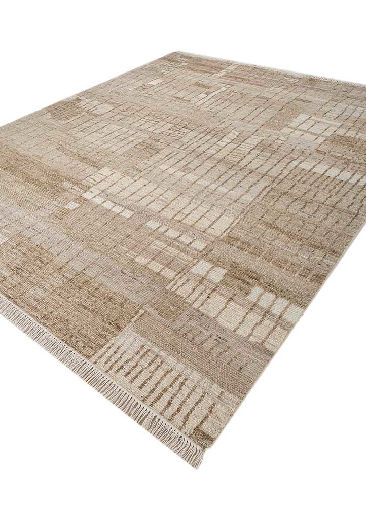 manifest beige and brown afghan wool hand knotted Rug - FoldShot manifest beige and brown afghan wool hand knotted Rug - FoldShot
