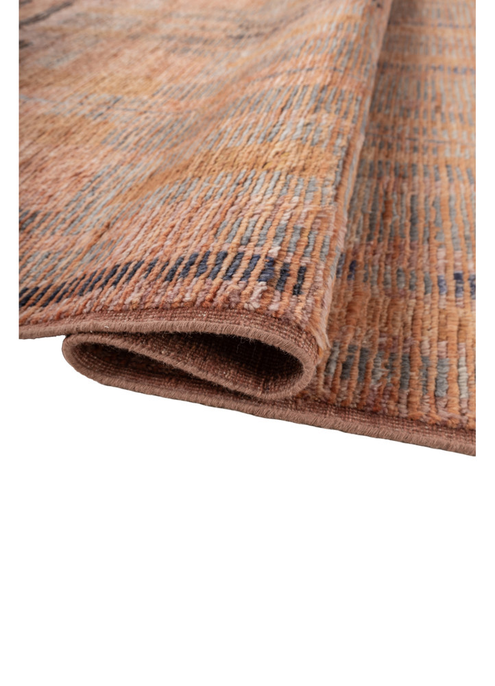 aprezo red and orange wool hand knotted Rug - FoldShot aprezo red and orange wool hand knotted Rug - FoldShot