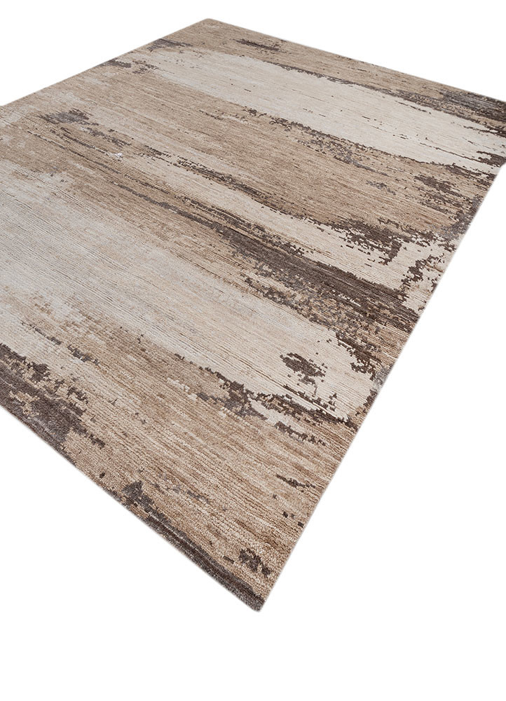 entropy beige and brown wool hand knotted Rug - FoldShot entropy beige and brown wool hand knotted Rug - FoldShot