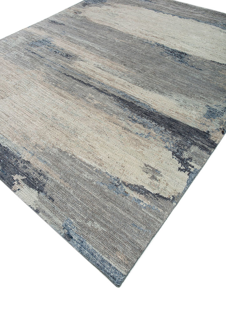 entropy blue wool hand knotted Rug - FoldShot entropy blue wool hand knotted Rug - FoldShot