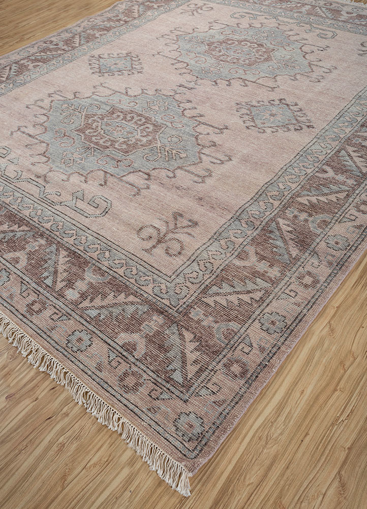 erbe beige and brown wool hand knotted Rug - FoldShot erbe beige and brown wool hand knotted Rug - FoldShot