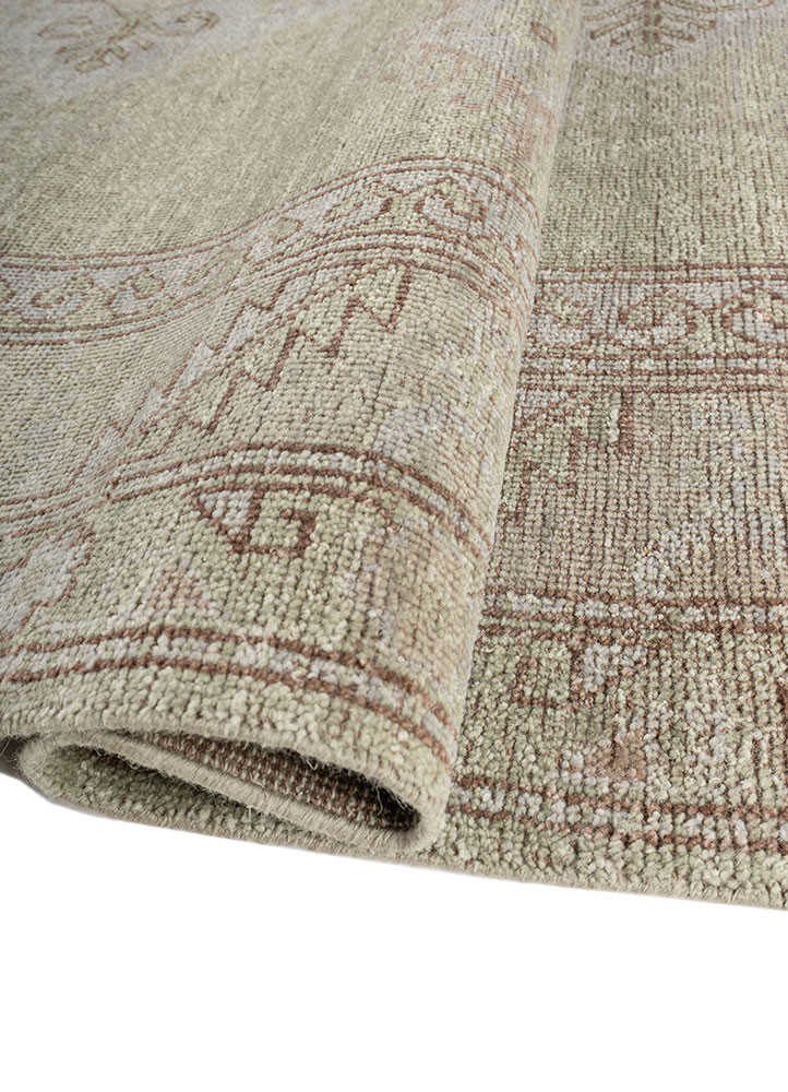erbe green wool hand knotted Rug - FoldShot erbe green wool hand knotted Rug - FoldShot