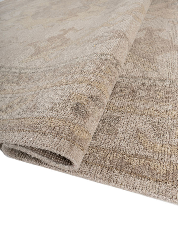 erbe ivory wool hand knotted Rug - FoldShot