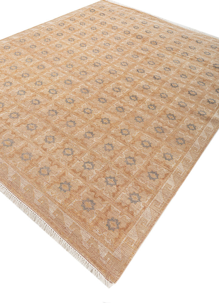 erbe red and orange wool hand knotted Rug - FoldShot erbe red and orange wool hand knotted Rug - FoldShot