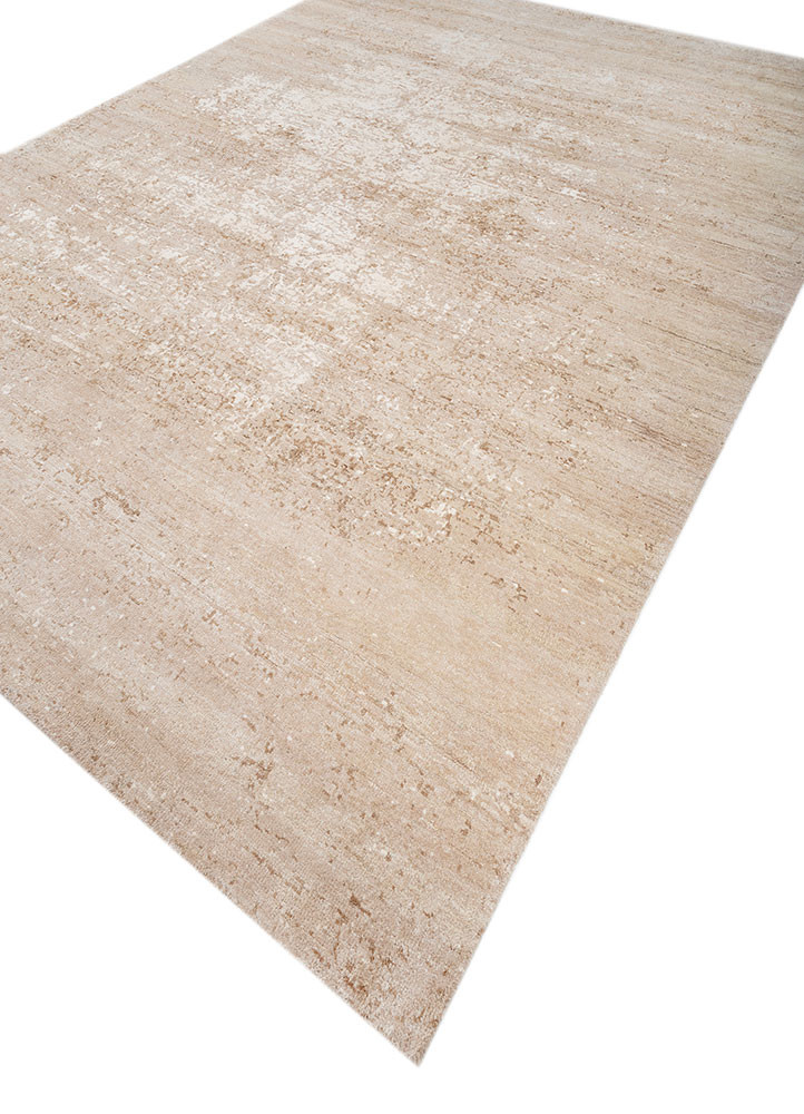 gulmarg beige and brown silk hand knotted Rug - FoldShot gulmarg beige and brown silk hand knotted Rug - FoldShot