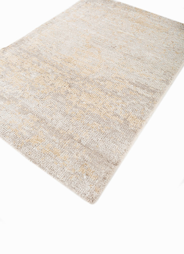 gulmarg beige and brown silk hand knotted Rug - FoldShot